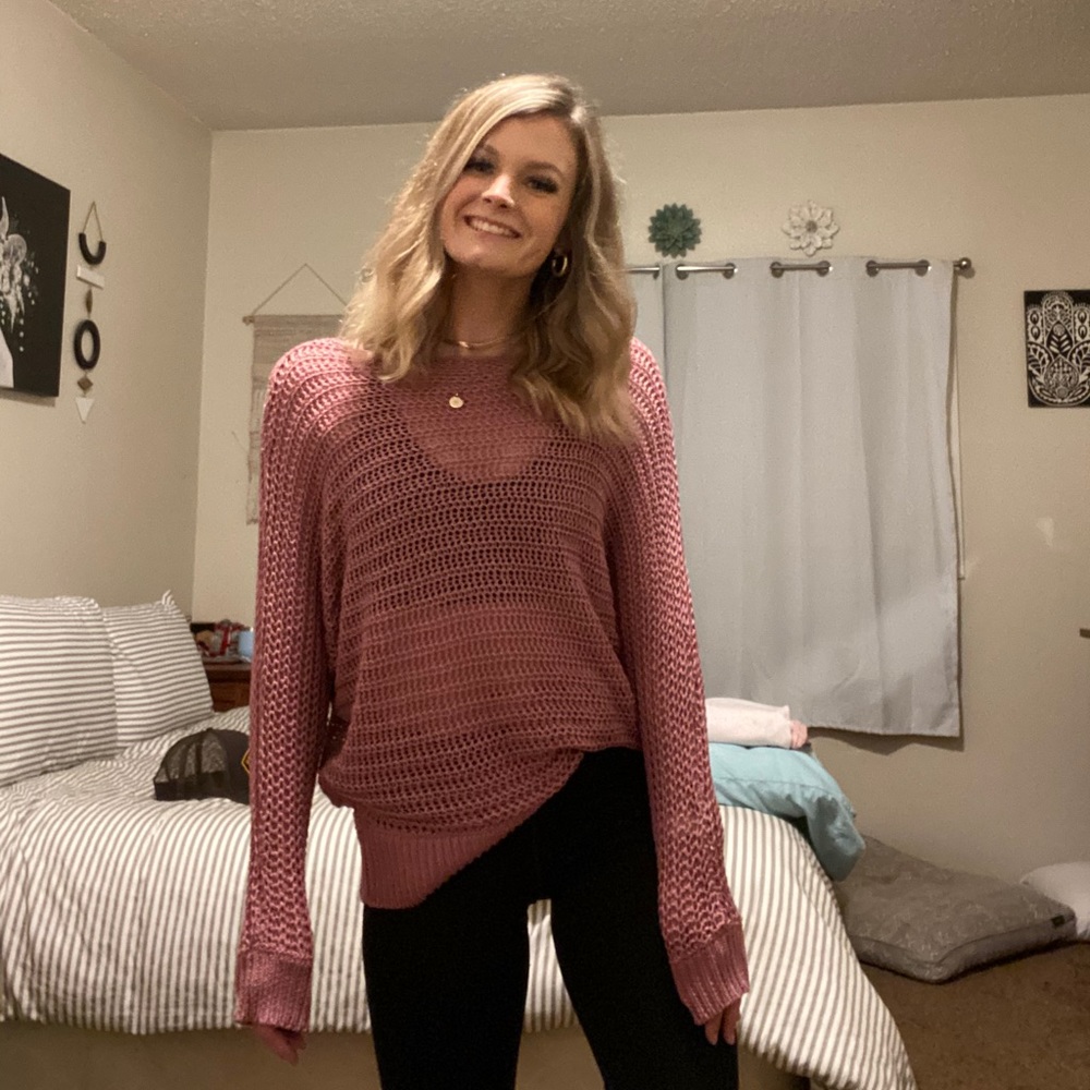 Bibi long waffle knit sweater